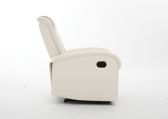 Celaeno Fotoliu Relax din Piele Ecologică Ecru 80x96x97cm