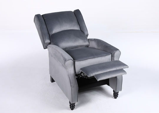 Relaxsessel Samt Gray 72x84x97cm