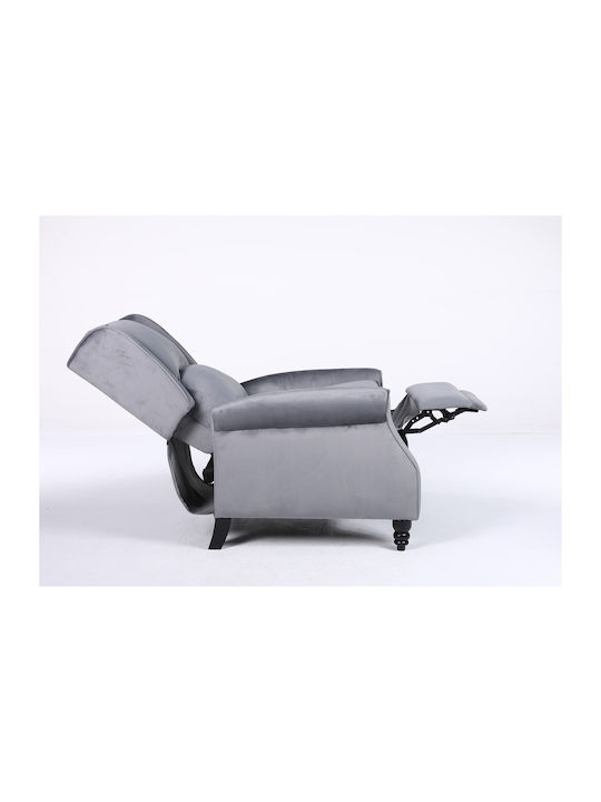 Πολυθρόνα Relax Βελούδινη Γκρι 72x84x97cm