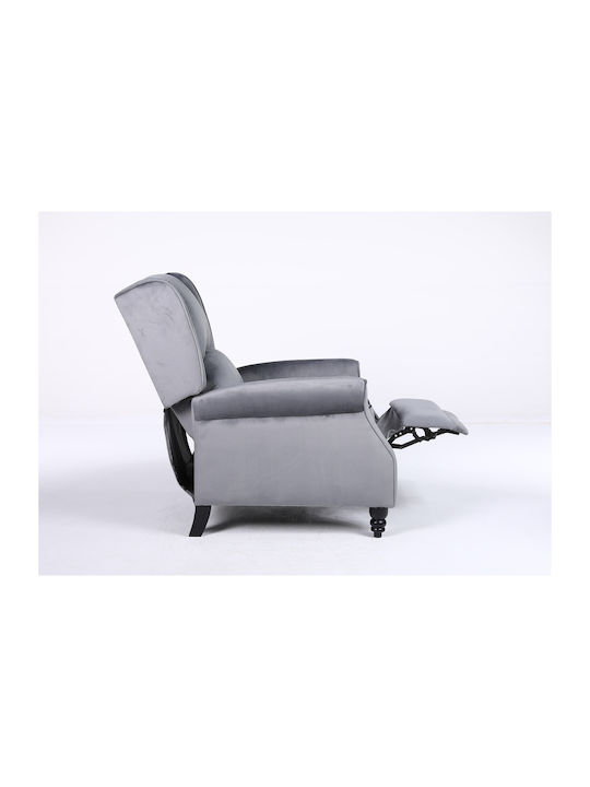 Πολυθρόνα Relax Βελούδινη Γκρι 72x84x97cm