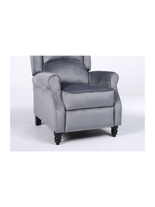 Πολυθρόνα Relax Βελούδινη Γκρι 72x84x97cm