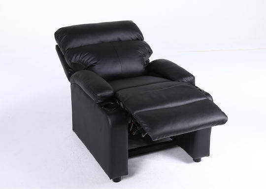Rana Fotoliu Relax din Piele Ecologică Negru 80x95x103cm