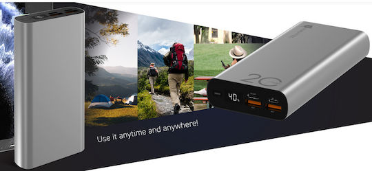 Navitel Power Bank 20000mAh 22.5W Ασημί
