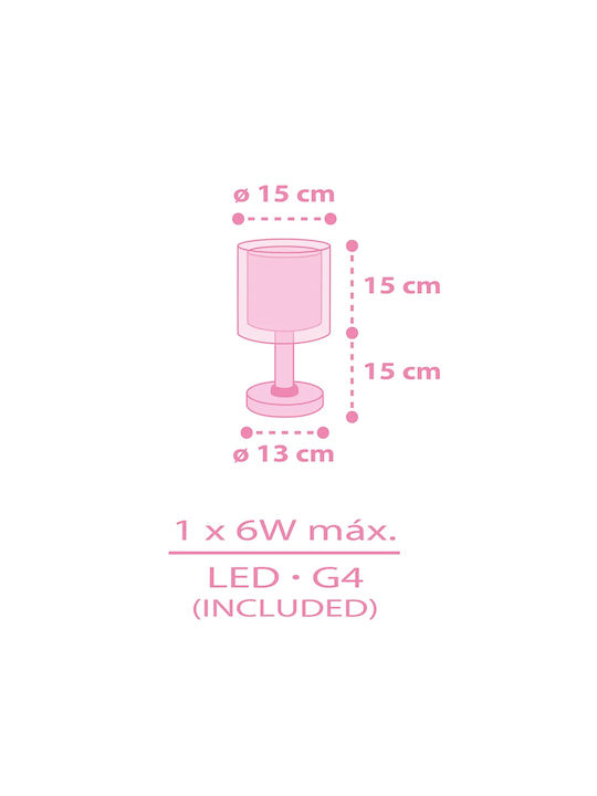 Ango Lumini LED Lampă decorativă pentru copii Roz 16x16x2εκ.
