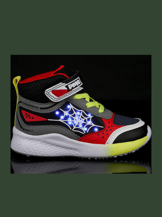 Παιδικά Sneakers High με Σκρατς & Φωτάκια Πολύχρωμα
