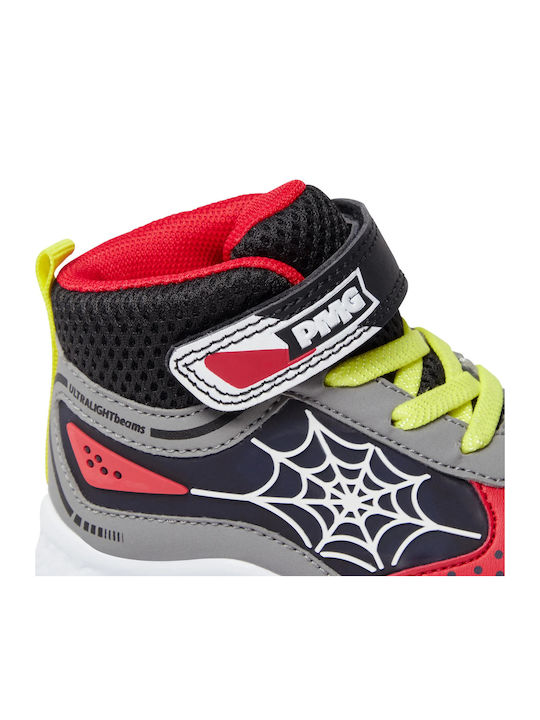 Παιδικά Sneakers High με Σκρατς & Φωτάκια Πολύχρωμα