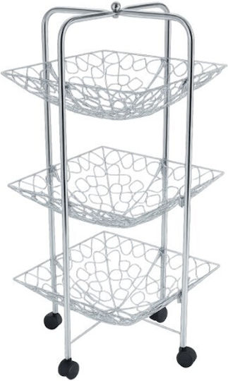 Metallic Trolley 3-Tier Silver 7999 Metallic Trolley 3-Tier Silver 7999