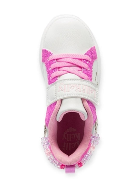 Παιδικά Sneakers με Σκρατς Bianco / Fuxia
