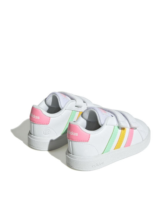 Grand Court GRAND COURT 2.0 Kinder Sneakers mit Klettverschluss Cloud White / Pulse Mint / Beam Pink