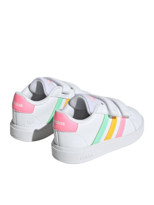 Grand Court GRAND COURT 2.0 Kinder Sneakers mit Klettverschluss Cloud White / Pulse Mint / Beam Pink