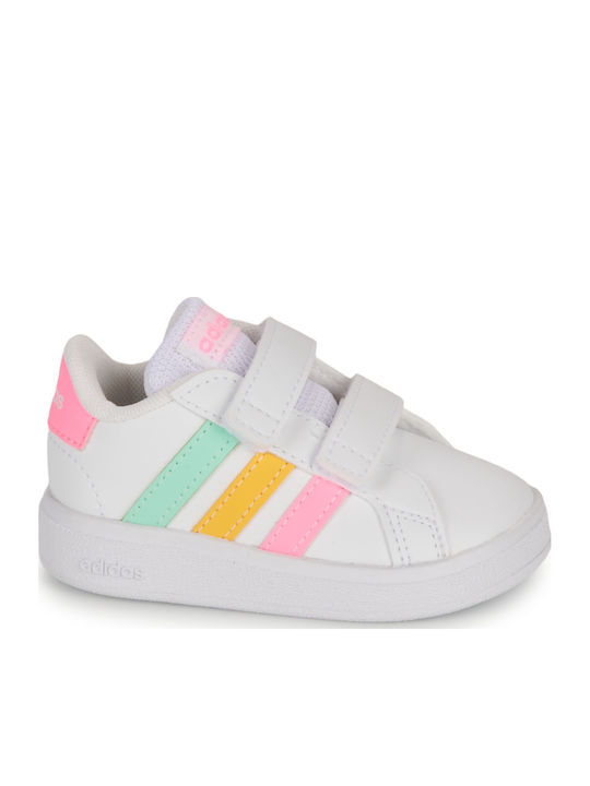 Grand Court GRAND COURT 2.0 Kinder Sneakers mit Klettverschluss Cloud White / Pulse Mint / Beam Pink
