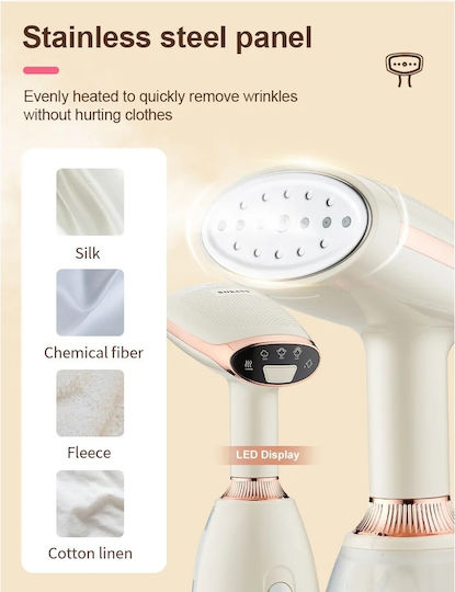 Aparat de călcat cu abur pentru haine de Mână 1500W cu rezervor 280ml Gri