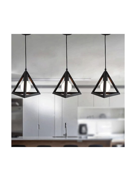 VenCore Pendant Light Black with Socket E27 25x25x21cm