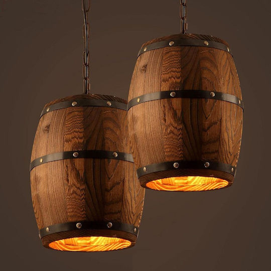 VenCore Pendant Light Brown Rail with Socket E27 22x22x29cm