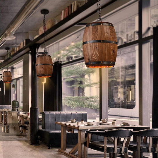 VenCore Pendant Light Brown Rail with Socket E27 22x22x29cm