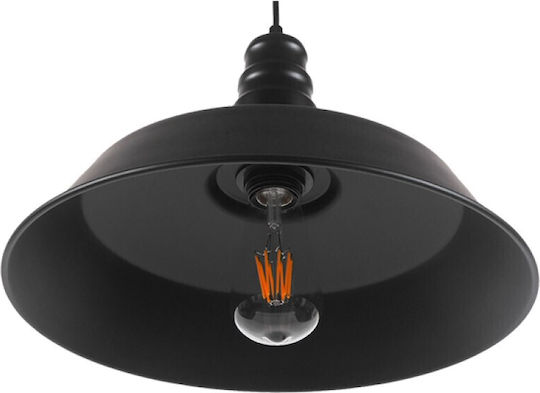 VenCore Hängelampe Schwarz Glocke mit Fassung E27 36x36x25cm.