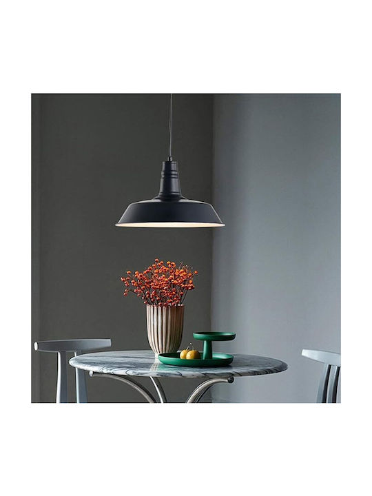 VenCore Pendant Light Black Bell with Socket E27 36x36x25cm