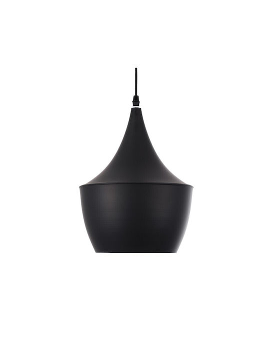 VenCore Pendant Light Black Bell with Socket E27 24x24x30cm