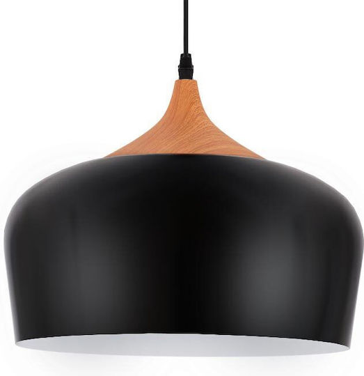 VenCore Adjustable Pendant Light Black Bell with Socket E27 35x35x27cm