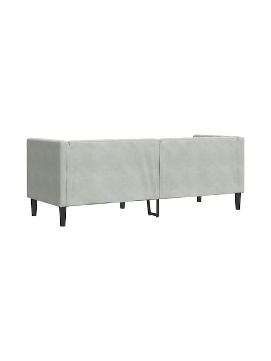 Dreisitzer Samt Sofa Hellgrau 194x74.5x70.5cm