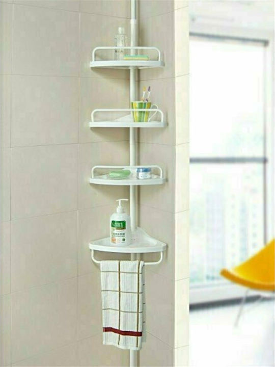 LA-AT1 Corner Wall Mounted Bathroom Shelf Plastic with 4 Shelves 20x20x248cm White