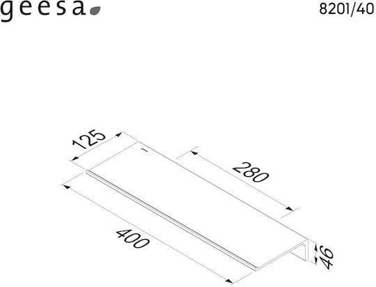 Geesa Wall Mounted Bathroom Shelf Metallic 12.5x28x4.6cm Black