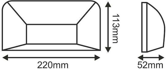 Aca Wall-Mounted Outdoor Ceiling Light GU10 IP65 22x11.3εκ.