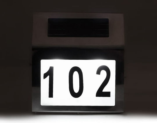 Maclean Energy Wall Mounted Solar Light House Number with Motion Sensor, Photocell and Remote Control