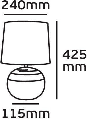 VK Lighting Керамична Настолна лампа за Цокъл E27 с Бежов Абажур и Основа