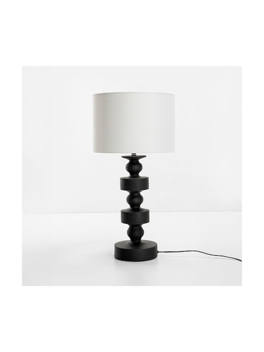 InTheBox Plastic Table Lamp for Socket E27 with White Shade and Black Base