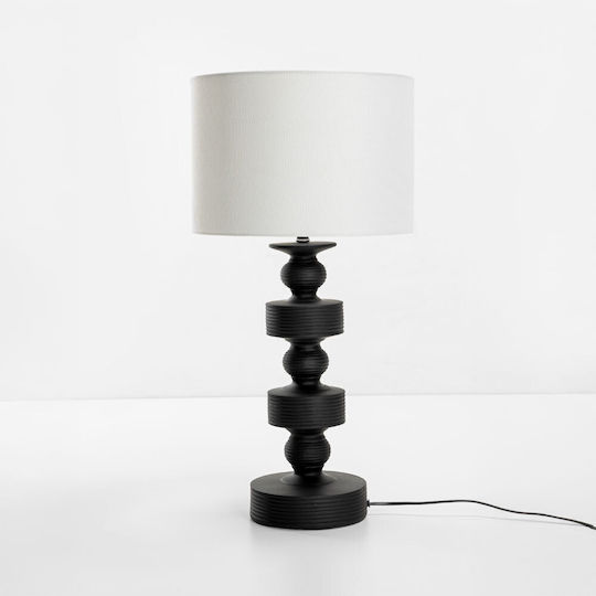 InTheBox Plastic Table Lamp for Socket E27 with White Shade and Black Base