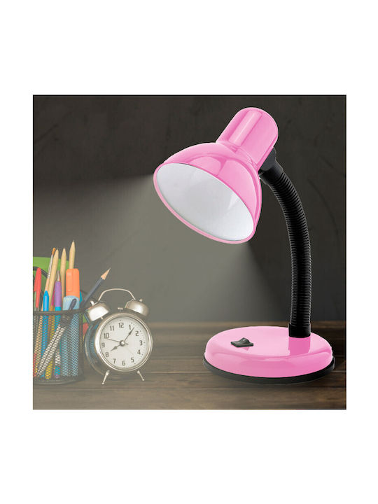 VenCore Office Lamp with Flexible Arm for Socket E27 in Pink Color