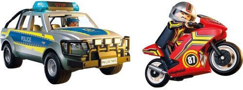 Playmobil Stadt Aktion Polizeifahrzeug Pickup und Motorrad für 4-10 Jahre