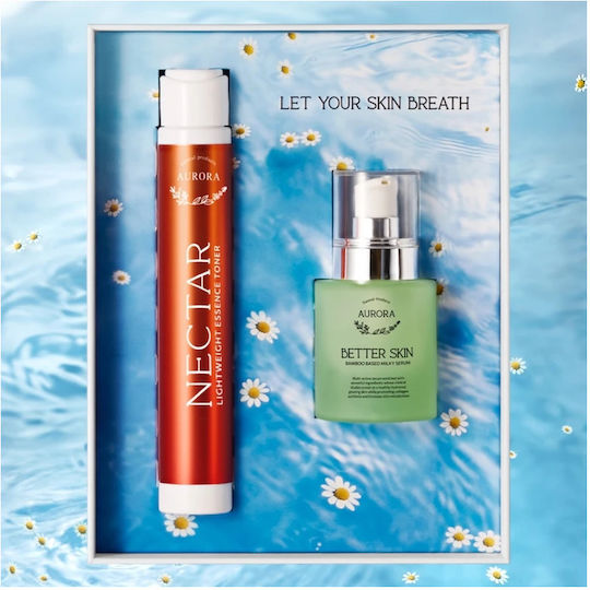 Aurora Natural Reset & Repair Routine Skin Care Set for Αnti-ageing, Moisturizing & Brightening 2pcs