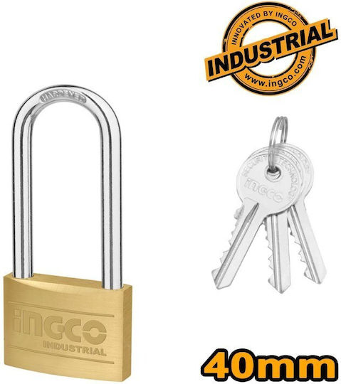 Ingco Steel Padlock Lengthened with Key 40mm 1pcs
