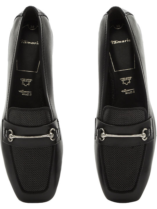 Leather Women's Moccasins in Black Color