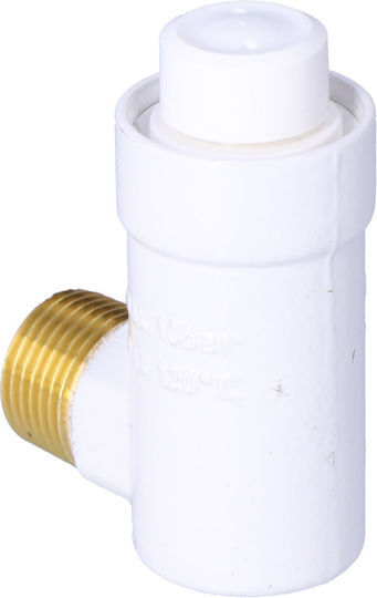 Automatic Air Vent Angled White Flexvent 1/2 Inch 10 Bar Without Shut-off Valve