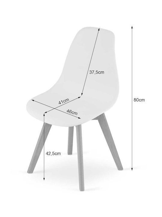 Kito Kitchen Polypropylene Chair Black 61x40x50cm 2pcs
