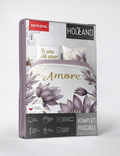 Detexpol Подредба Плик За Завивка 100% Памук 160x200см Единичен С Калъфка Flowers