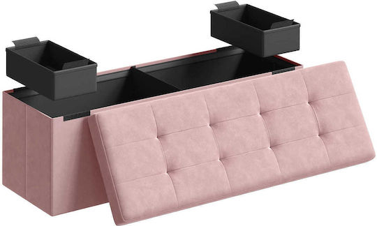 Scaune Camera de zi Cu spațiu de depozitare Tapițat cu Catifea Roz 38x38x38buc