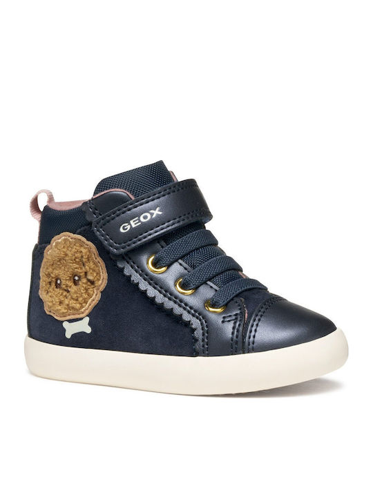 B Gisli Anatomische Leder Kinderstiefel mit Bügel- und Schleifenverschluss Marineblaue