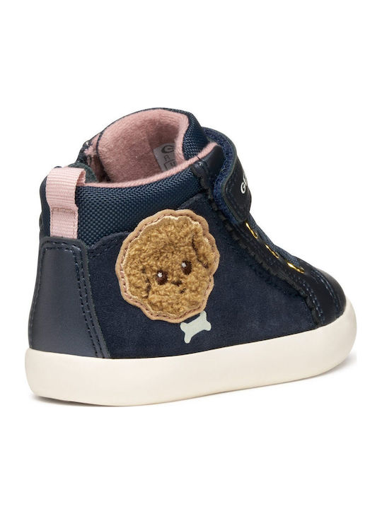 B Gisli Anatomische Leder Kinderstiefel mit Bügel- und Schleifenverschluss Marineblaue