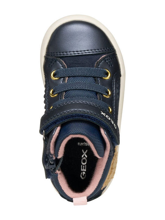 B Gisli Anatomische Leder Kinderstiefel mit Bügel- und Schleifenverschluss Marineblaue