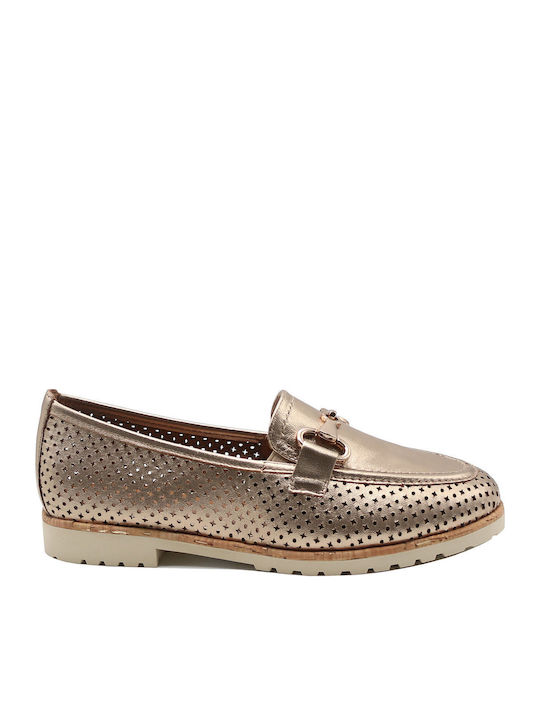 Leather Women's Loafers Bronze