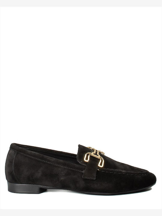 Δερμάτινα Γυναικεία Loafers σε Μαύρο Χρώμα