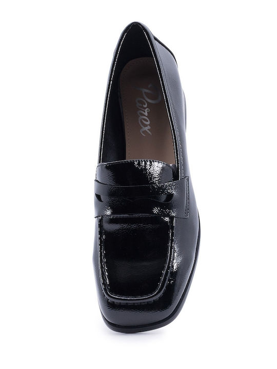 Patent Leather Women's Moccasins in Black Color