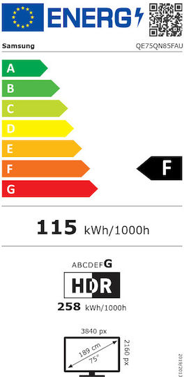 Samsung Smart Τηλεόραση 75" 4K UHD Mini LED QE75QN85FAU (2025)