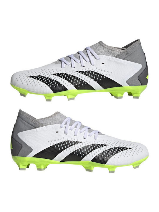 adidas Predator Accuracy.3 Pantofi de Fotbal cu crampoane Cloud White / Core Black / Lucid Lemon