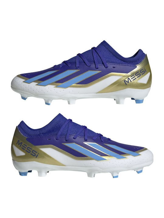 adidas X Crazyfast League Messi Football Shoes with Cleats Lucid Blue / Blue Burst / Cloud White
