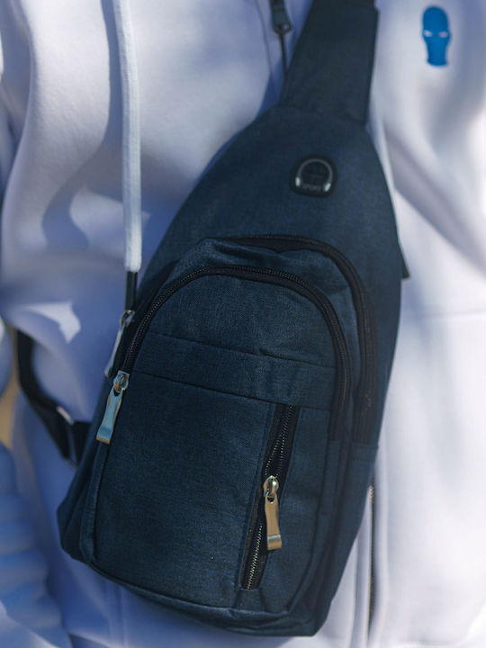 Herren Brusttasche Schwarz